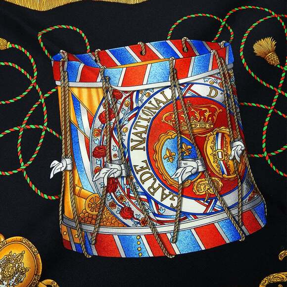 HERMES Black Silk Scarf - Picture 4 of 11